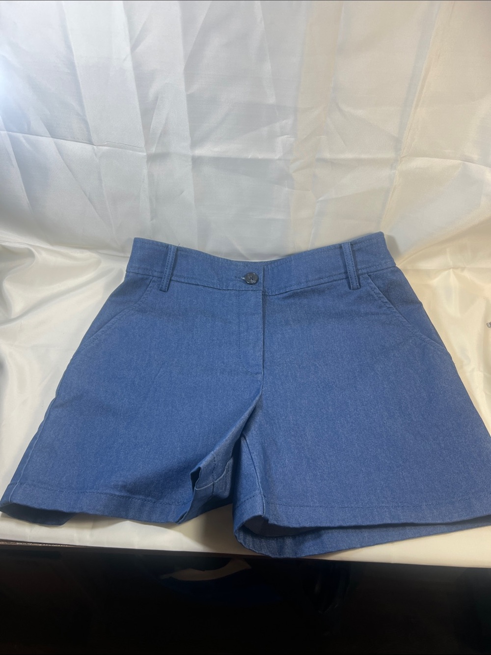 LOFT Denim-Style Blue High-Rise Shorts